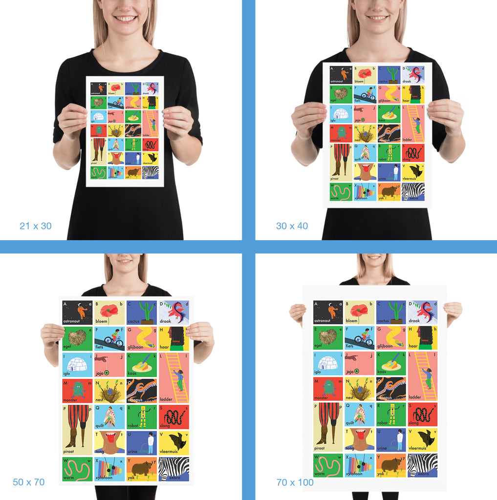 Alfabetposter - Nederlands - verschillende maten