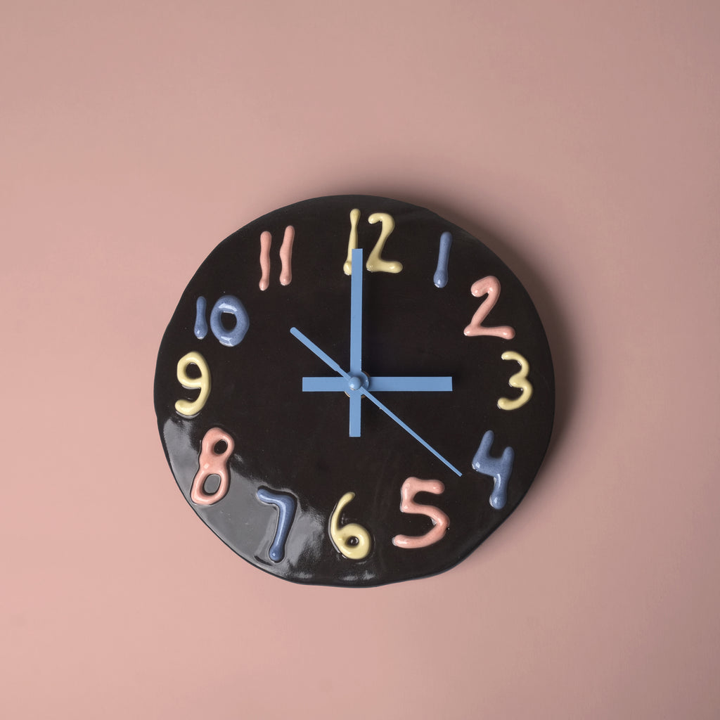 Slipping Away Clock - black, small